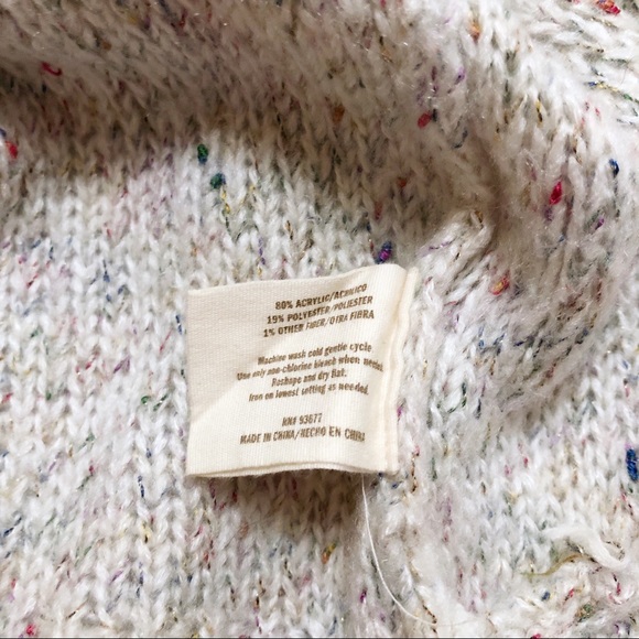 Decree Cardigan Sweater Long High Collar 3 Button Oatmeal Multicolor Small - Picture 5 of 7